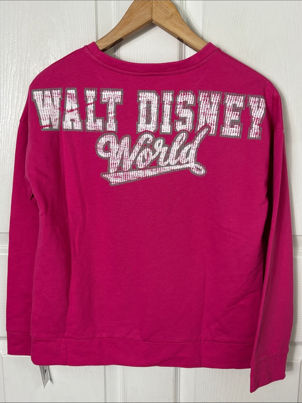 NEW NWT DISNEY PARKS Crewneck Sweatshirt WALT DISNEY WORLD spell out size XS